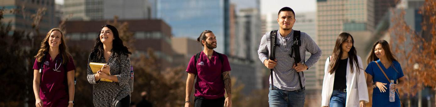 Students walking to class outside